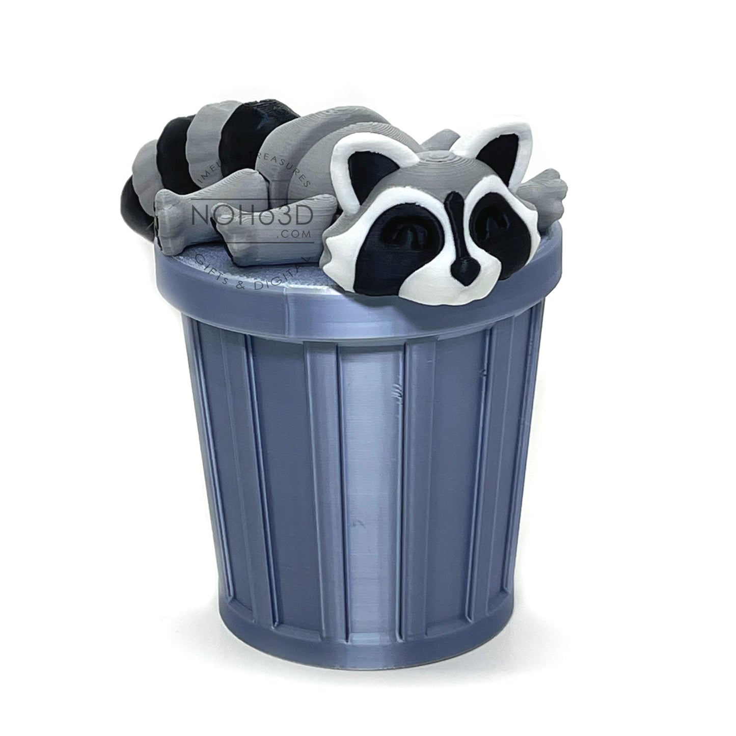 3D Printed Racoon with Trash Can, Articulated Racoon, Trashcan Raccoon, Trash can, Raccoon Toy, Trash Panda, Fidget ADHD Autism Toy AR001
