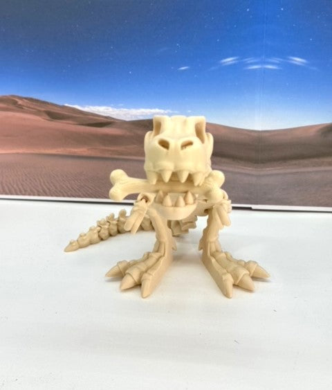 3D Printed T-Rex Skeleton with Dinosaur Bones, Articulated T-Rex Skeleton, 3D Printed Brown Fidget and Poseable T-Rex with Flexible Joints, Stress and Anxiety Relief Toy ATREX001-BGE