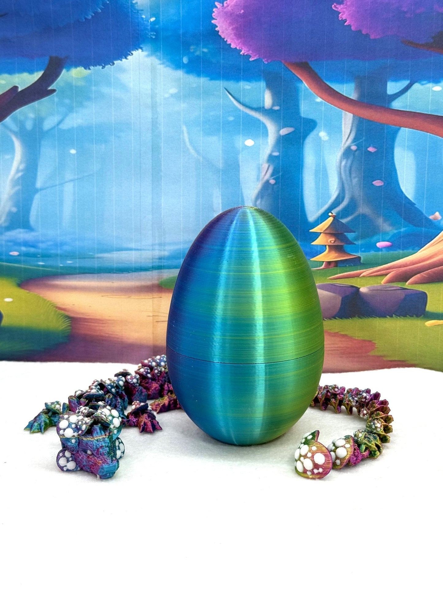 3D Printed Dragon with Dragon Egg , 12" Articulated Mushroom Dragon, Fidget Anxiety Toy, Executive Desk Toy D025-RYB-CLS (Copy)