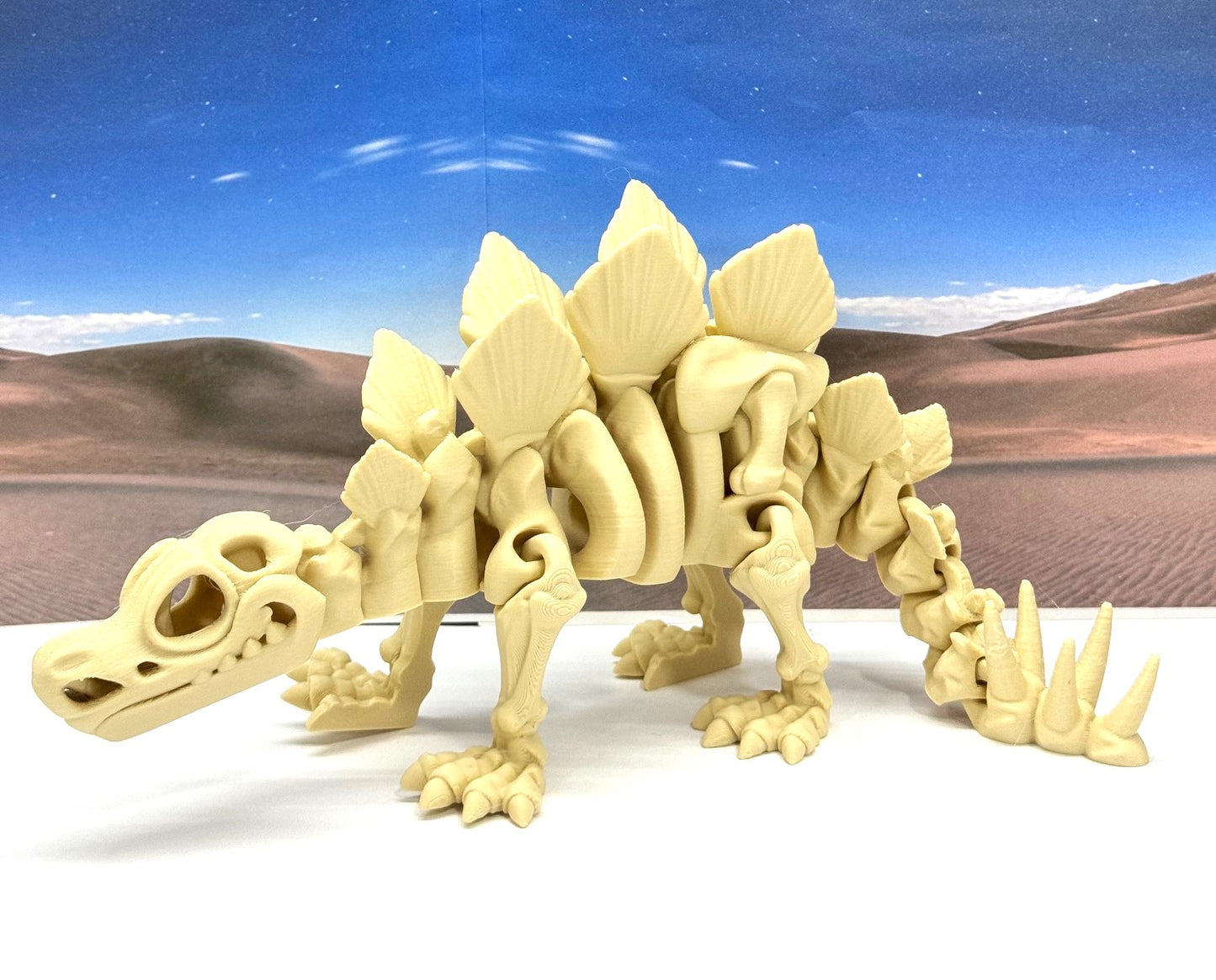 3D Printed Skeleton Dinosaur, Fidget Skeleton Stegosaurus Dinosaurs, Articulated Fidget Toys for Stress Relief - ASTE001