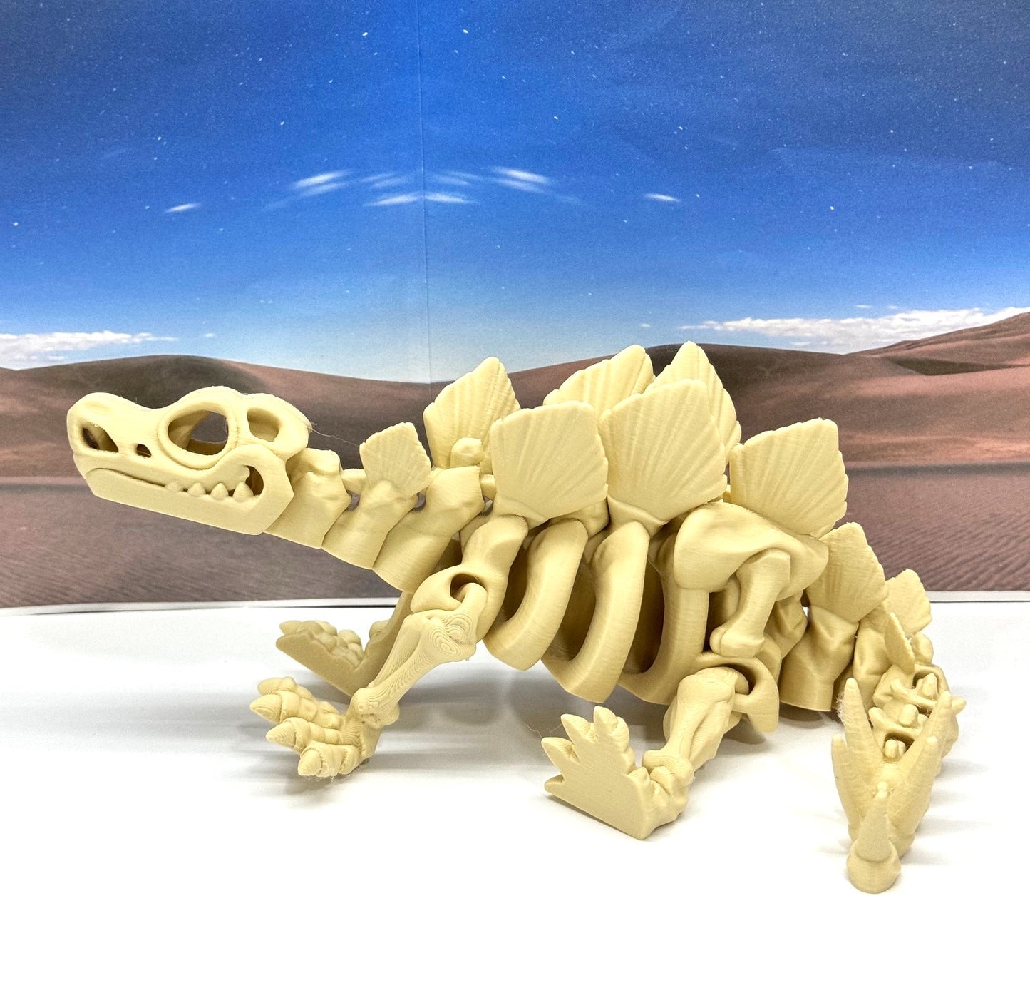 3D Printed Skeleton Dinosaur, Fidget Skeleton Stegosaurus Dinosaurs, Articulated Fidget Toys for Stress Relief - ASTE001