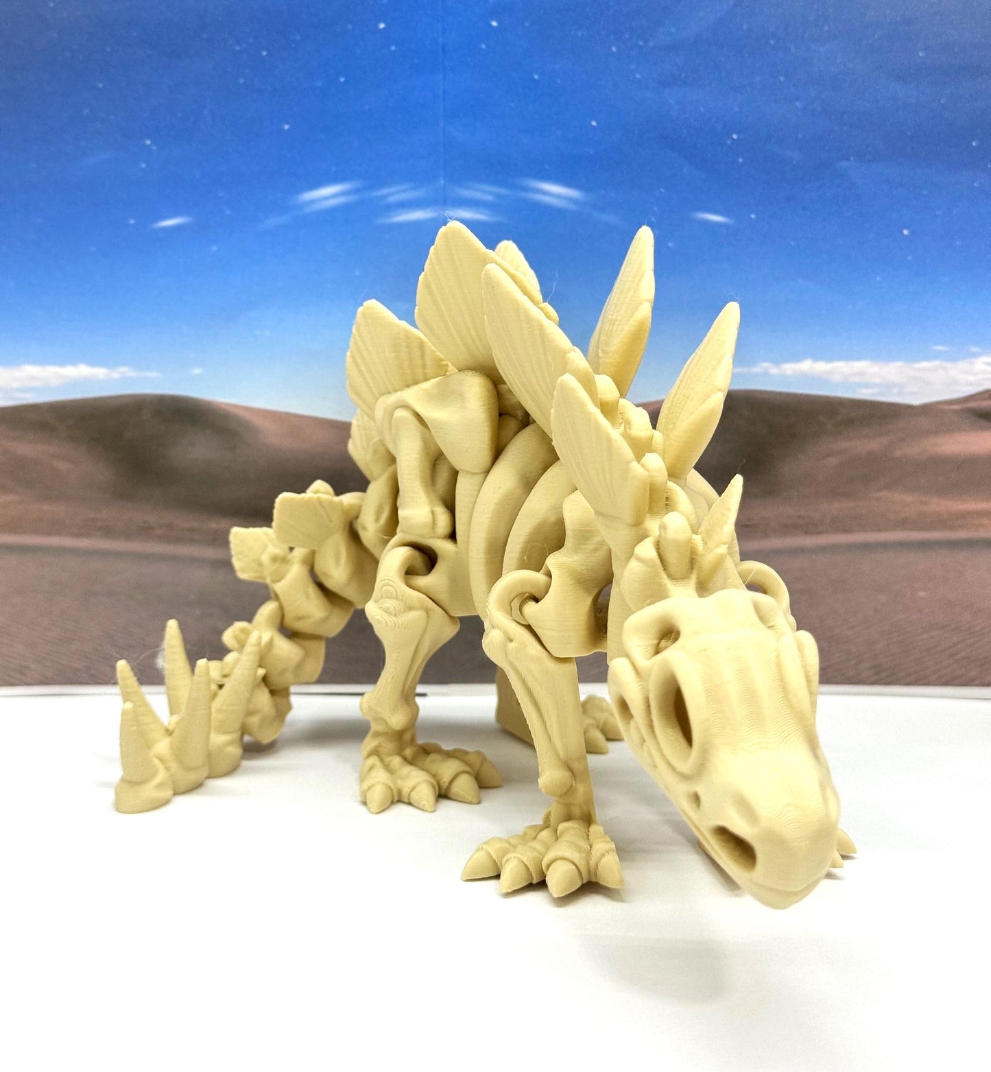 3D Printed Skeleton Dinosaur, Fidget Skeleton Stegosaurus Dinosaurs, Articulated Fidget Toys for Stress Relief - ASTE001