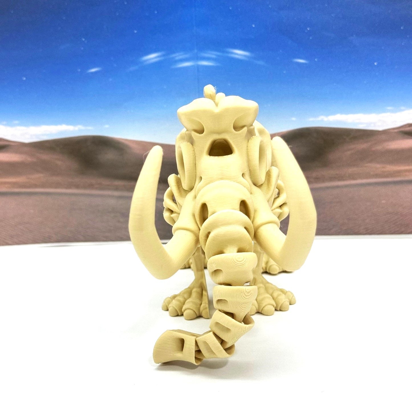 3D Printed Skeleton Dinosaur, Fidget Skeleton Mammoth Dinosaur, Articulated Fidget Toys for Stress Relief - AMAM001