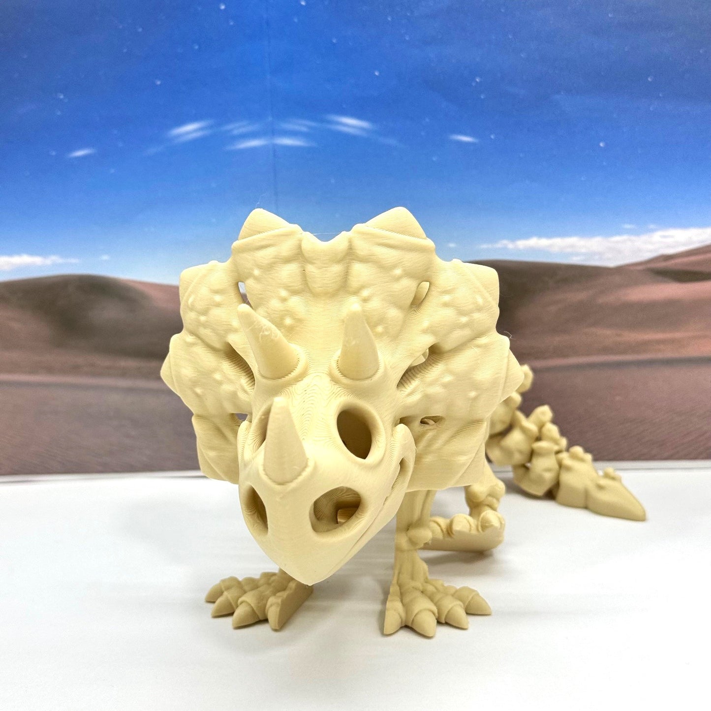3D Printed Skeleton Dinosaur, Fidget Skeleton Triceratops Dinosaurs, Articulated - ATRI001