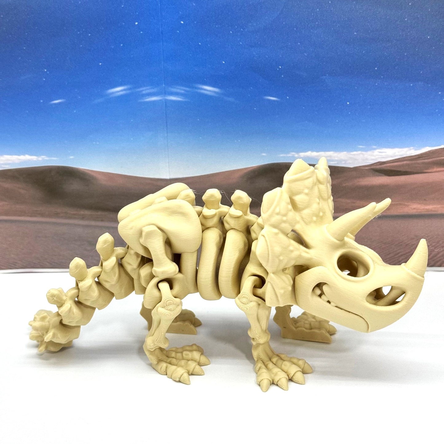 3D Printed Skeleton Dinosaur, Fidget Skeleton Triceratops Dinosaurs, Articulated - ATRI001