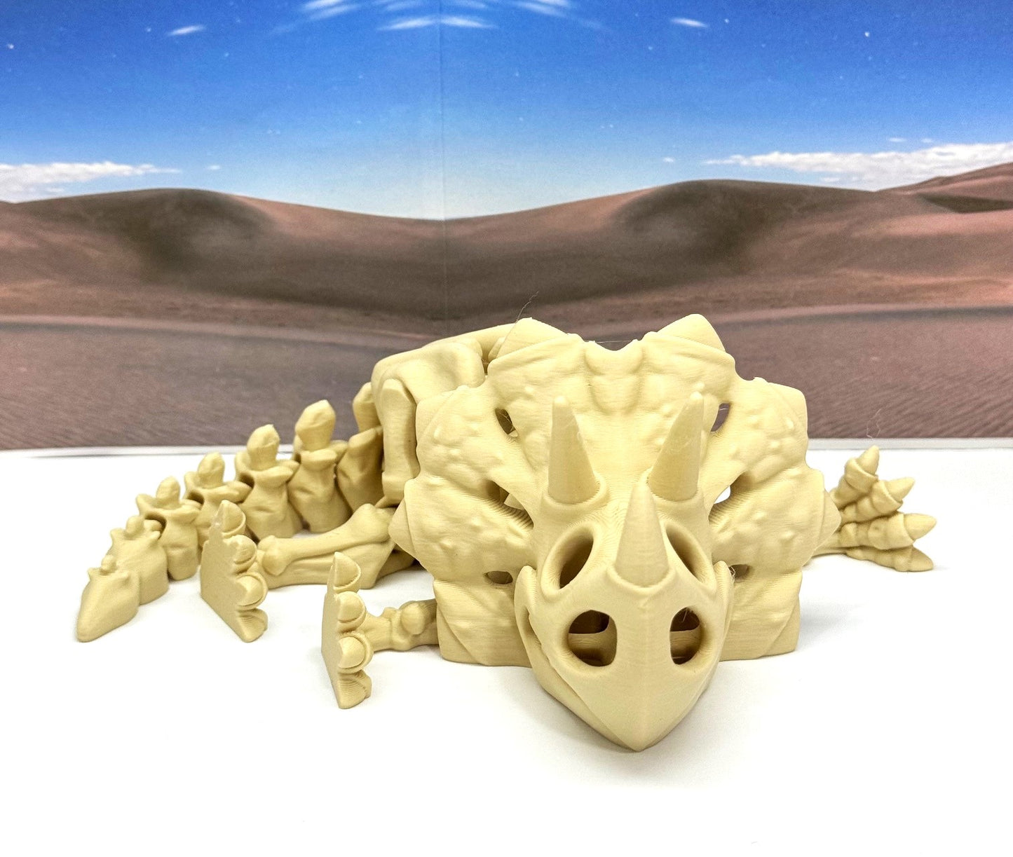 3D Printed Skeleton Dinosaur, Fidget Skeleton Triceratops Dinosaurs, Articulated - ATRI001