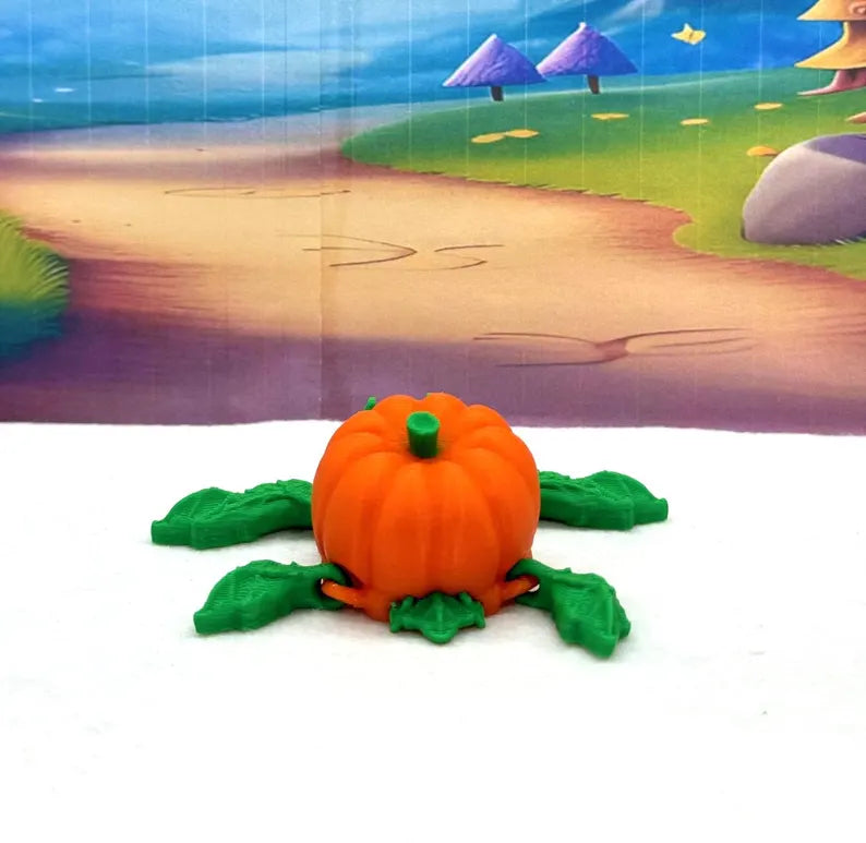 3D Printed Turtle Pumpkins, 10 pcs Articulating Orange Pumpkin Turtle Fall Decor Desk Decor Fidget Toy-TP001-ORANGE