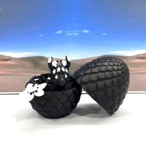 2pcs 3D Printed Dragons with Dragon Egg, Articulated Mother and Baby Cherry Blossom Dragons, 3D Printed White and Green Dragons, Fidget ADHD Autism Toy MCD-019-004BW-BE