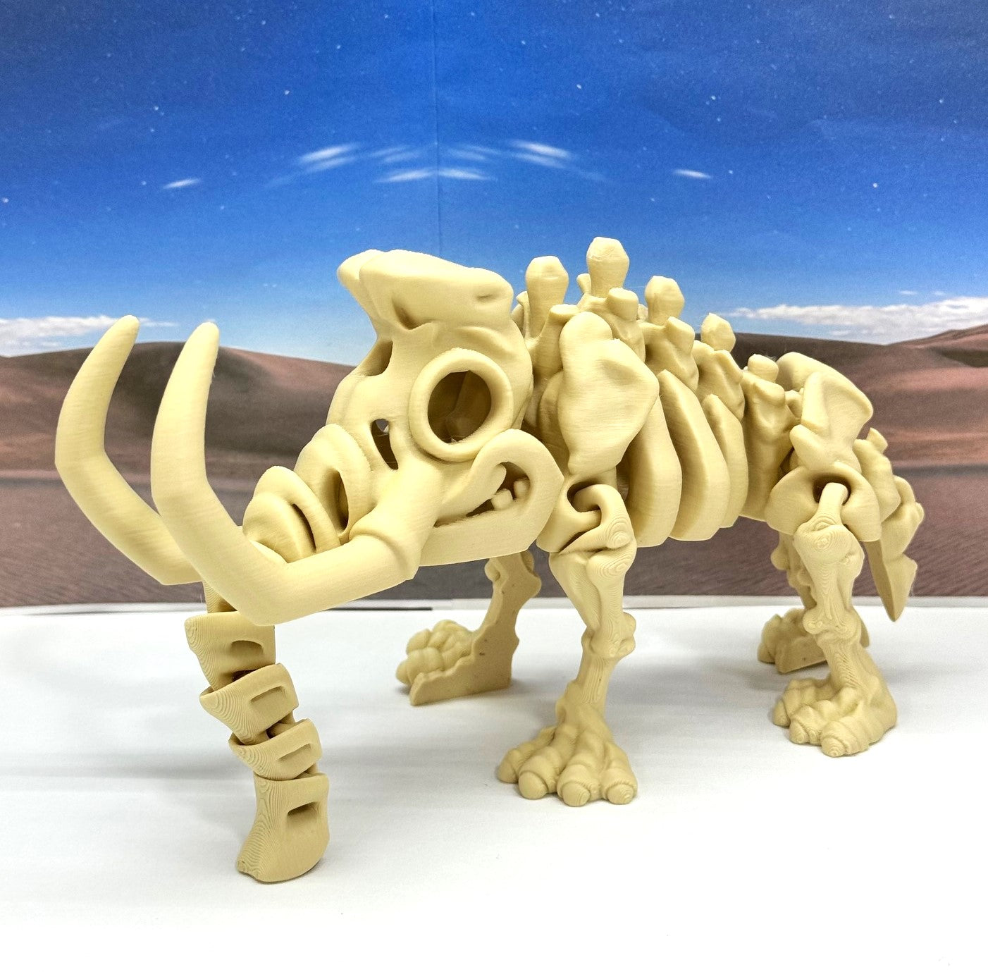 3D Printed Skeleton Dinosaur, Fidget Skeleton Mammoth Dinosaur, Articulated Fidget Toys for Stress Relief - AMAM001