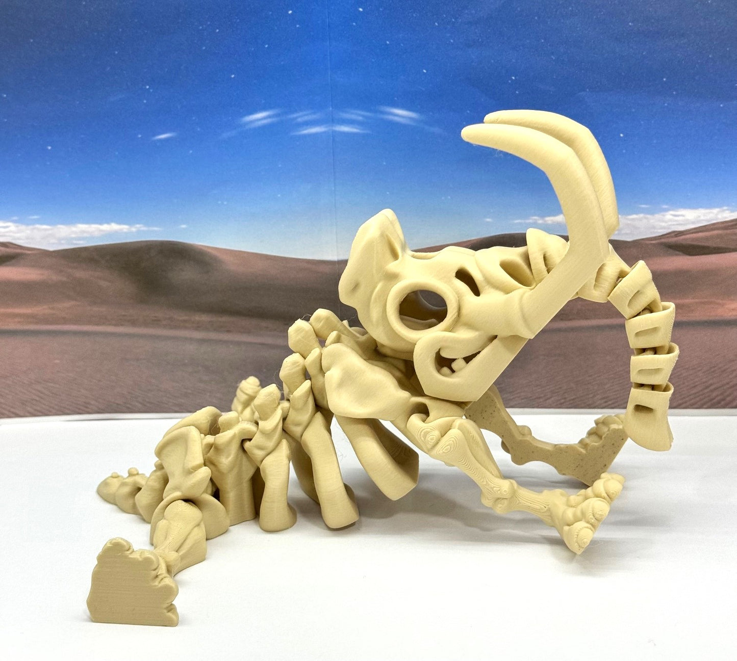 3D Printed Skeleton Dinosaur, Fidget Skeleton Mammoth Dinosaur, Articulated Fidget Toys for Stress Relief - AMAM001