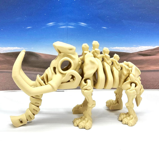 3D Printed Skeleton Dinosaur, Fidget Skeleton Mammoth Dinosaur, Articulated Fidget Toys for Stress Relief - AMAM001