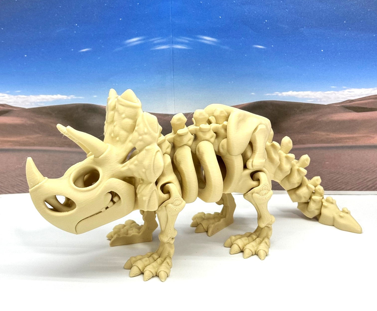 3D Printed Skeleton Dinosaur, Fidget Skeleton Triceratops Dinosaurs, Articulated - ATRI001